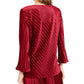 Blusa feminina Alfani de veludo canelado com decote em V, tamanho vinho, extra pequeno