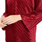Blusa feminina Alfani de veludo canelado com decote em V, vermelha, tamanho XX-G