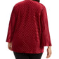 Top feminino Alfani plus size canelado com decote em V, vermelho, tamanho extragrande