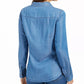 Camisa feminina Chambray Charter Club azul tamanho grande