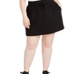Saia-calça feminina Ideology Plus Size com cordão na cintura, preta, tamanho XX-G