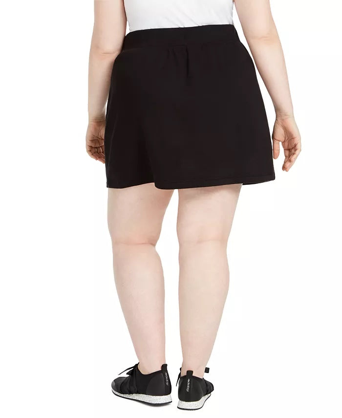 Saia-calça feminina Ideology Plus Size com cordão na cintura, preta, tamanho XX-G
