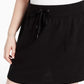 Saia-calça feminina Ideology Plus Size com cordão na cintura, preta, tamanho XX-G
