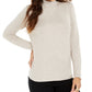 Blusa feminina de gola alta e manga comprida Style &amp; Co, bege, tamanho X-S