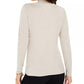 Blusa feminina de gola alta e manga comprida Style &amp; Co, bege, tamanho X-S