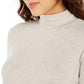 Blusa feminina de gola alta e manga comprida Style &amp; Co, bege, tamanho X-S