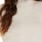Top feminino estilo &amp; co com gola alta, bege, tamanho PS