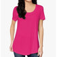 Camiseta feminina Maison Jules com decote redondo, rosa, tamanho pequeno