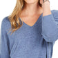 Túnica feminina estilo &amp; co com decote em V e ombros caídos, azul, tamanho extra grande
