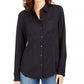 Camisa feminina Charter Club de tencel lisa preta, tamanho extra grande