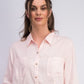 Camisa feminina Charter Club de tencel lisa, rosa, tamanho médio