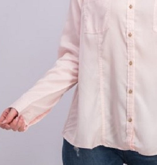 Camisa feminina Charter Club de tencel lisa, rosa, tamanho médio