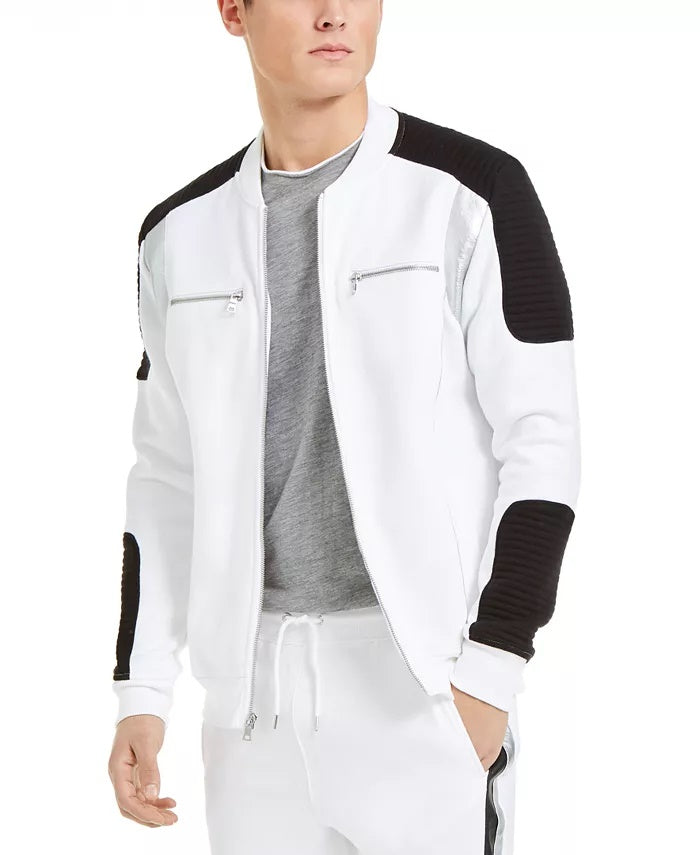 Jaqueta de corrida masculina INC International Concepts Portrait, branca, tamanho grande