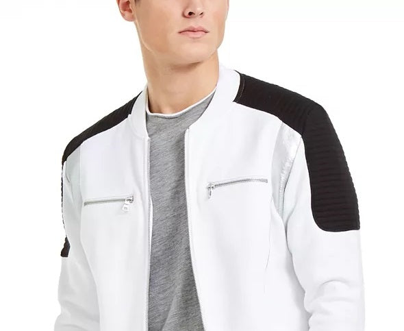 Jaqueta de corrida masculina INC International Concepts Portrait, branca, tamanho grande