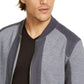 Jaqueta bomber masculina de malha texturizada com blocos de cores e peças da INC International Concepts, cinza, tamanho 3 extra grande