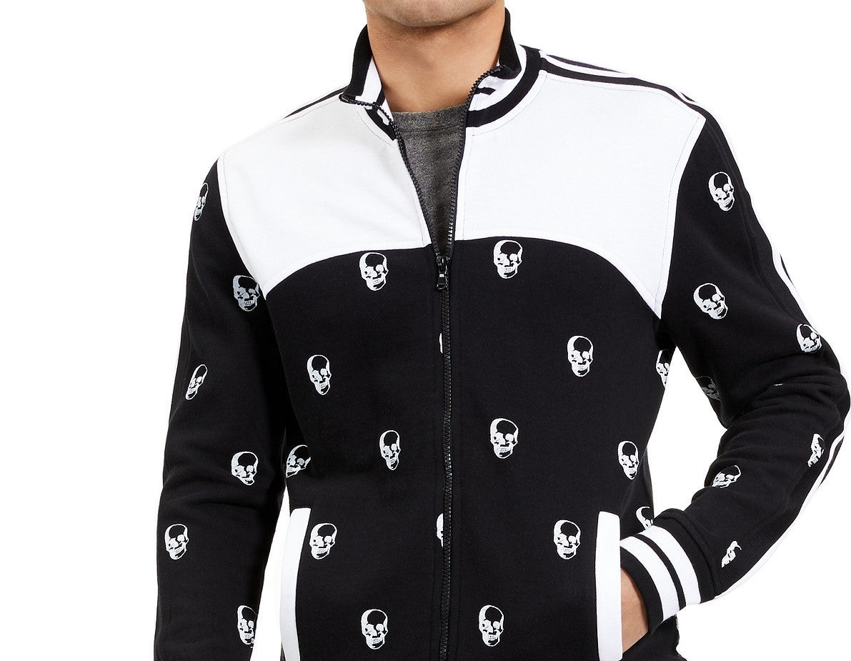 Jaqueta de corrida masculina com caveira da INC International Concepts, preta, tamanho pequeno