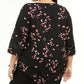 Blusa feminina Alfani Plus Size estampada com bainha pontuda, preta, tamanho 3X