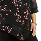 Blusa feminina Alfani Plus Size estampada com bainha pontuda, preta, tamanho 3X