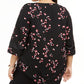 Blusa feminina Alfani com estampa e bainha pontuda, preta, tamanho 2X