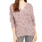 Suéter feminino com decote em V e manga dolman, estilo &amp; co, rosa médio