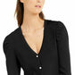 Cardigan feminino com manga bufante INC International Concepts, preto, tamanho grande