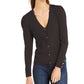 Cardigan feminino com manga bufante INC International Concepts, preto, tamanho médio