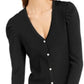 Cardigan feminino com manga bufante INC International Concepts, preto, tamanho médio