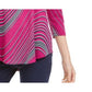Camiseta feminina estampada com redemoinhos JM Collection, rosa, tamanho extra grande