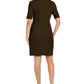 Vestido feminino Karen Scott de algodão com mangas compridas, marrom, tamanho extra pequeno
