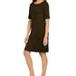 Vestido feminino Karen Scott de algodão com mangas compridas, marrom, tamanho extra pequeno
