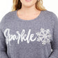 Moletom Feminino Whimsy Azul Tamanho Grande Estilo &amp; Co