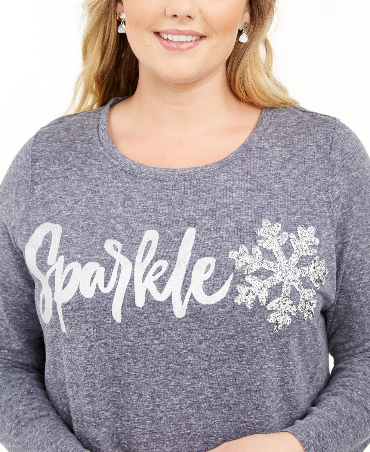 Moletom Feminino Whimsy Azul Tamanho Extra Grande Estilo &amp; Co