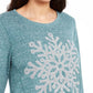Moletom com estampa de floco de neve estilo &amp; co verde tamanho GG