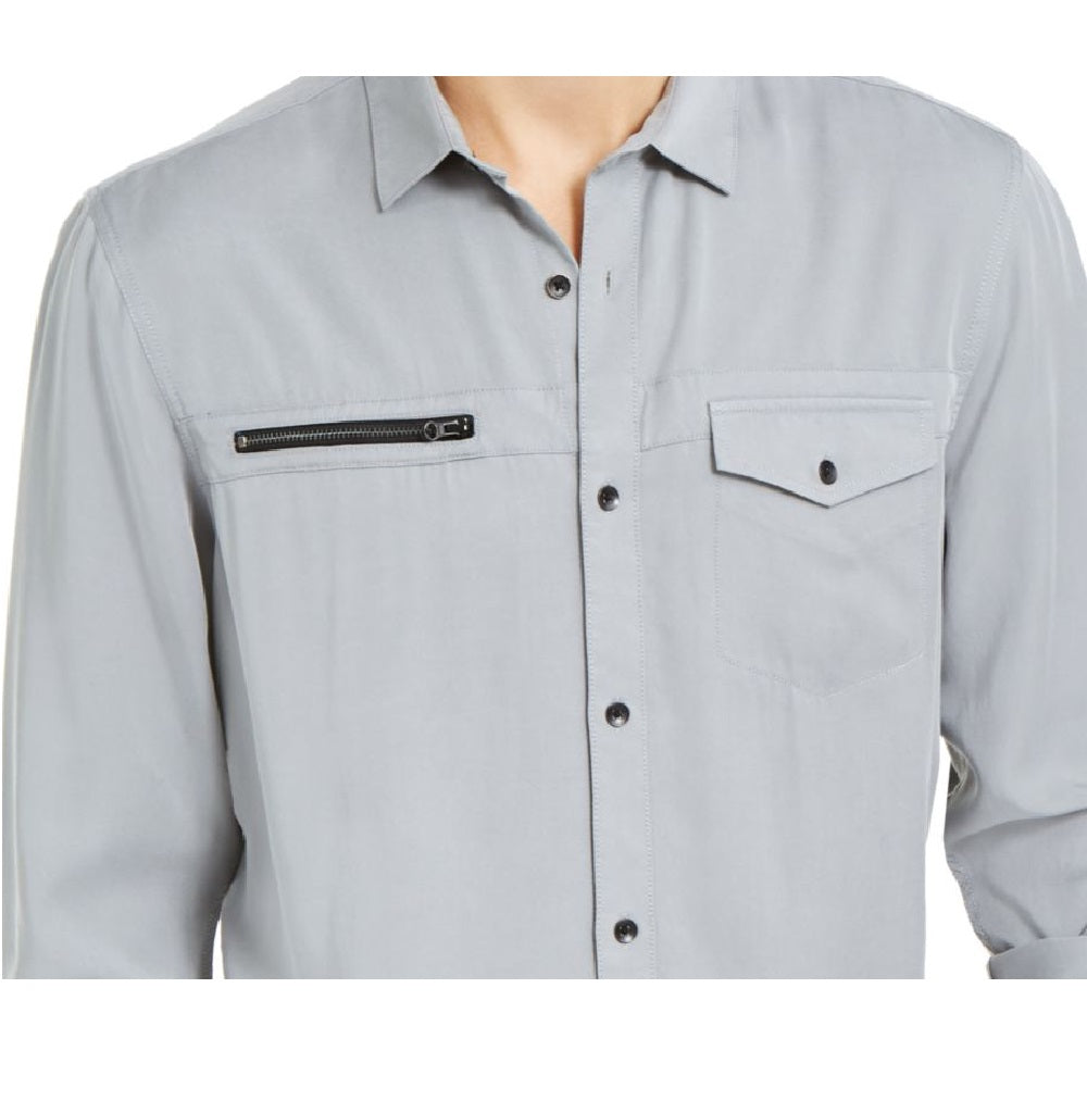 Camisa masculina de liocel INC International Concepts cinza, tamanho médio