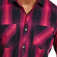 Camisa xadrez masculina Leo da INC International Concepts, rosa, tamanho médio