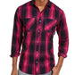 Camisa xadrez masculina Leo da INC International Concepts, rosa, tamanho médio