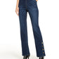 Calça jeans feminina Bootcut com bainha ajustável da INC International Concepts, azul, tamanho 8