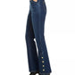 Calça jeans feminina Bootcut com bainha ajustável da INC International Concepts, azul, tamanho 8
