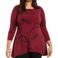 Alfani Plus Size Estampado Lenço-Bainha Top Mal Gestr Stch Tamanho OX