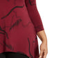 Alfani Plus Size Estampado Lenço-Bainha Top Mal Gestr Stch Tamanho OX