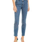Calça jeans skinny feminina INC International Concepts Petite com detalhes na frente, azul, tamanho 6