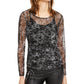 Blusa feminina franzida com bainha amarrada, preta, tamanho grande, da INC International Concepts