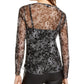 Blusa feminina franzida com bainha amarrada, preta, tamanho médio, da INC International Concepts