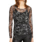 Blusa feminina franzida com bainha amarrada, preta, tamanho extra grande, da INC International Concepts