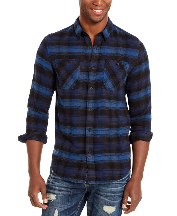 Camisa Jason Plaid 2.0 Masculina American Rag Azul Marinho Tamanho P