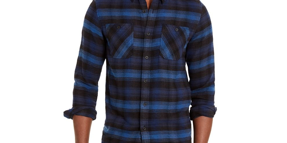 Camisa Jason Plaid 2.0 Masculina American Rag Azul Marinho Tamanho P