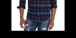 Camisa Jason Plaid 2.0 Masculina American Rag Azul Marinho Tamanho P