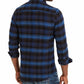 Camisa xadrez masculina American Ran com gola clássica, tamanho grande
