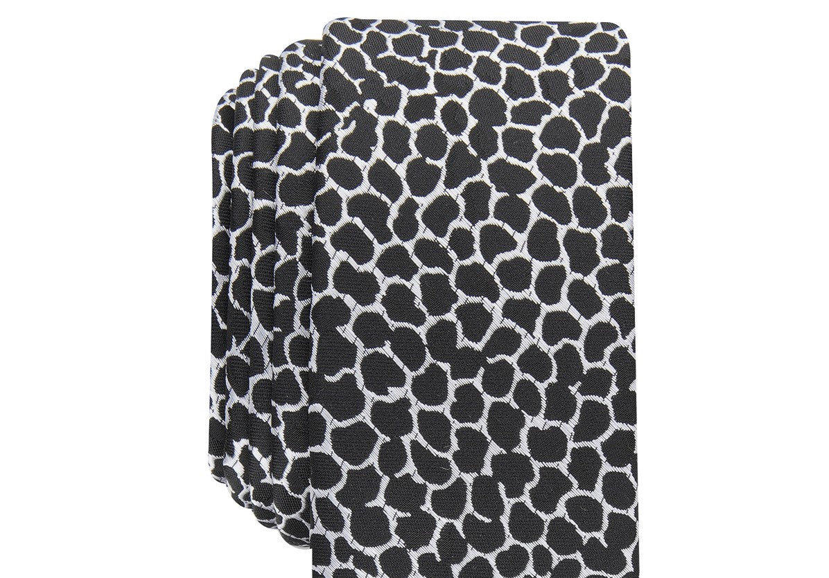 INC International Concepts Gravata Abstrata Skinny Masculina International Concepts Preta Tamanho Regular