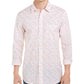 Camisa estampada masculina de tenista Club Room, tamanho grande, branca